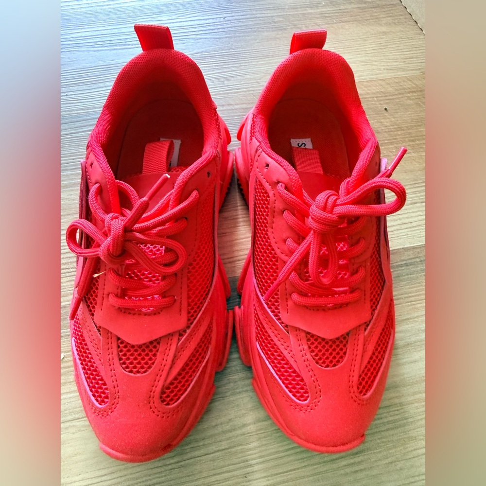 Steve Madden Red Mesh Sneakers